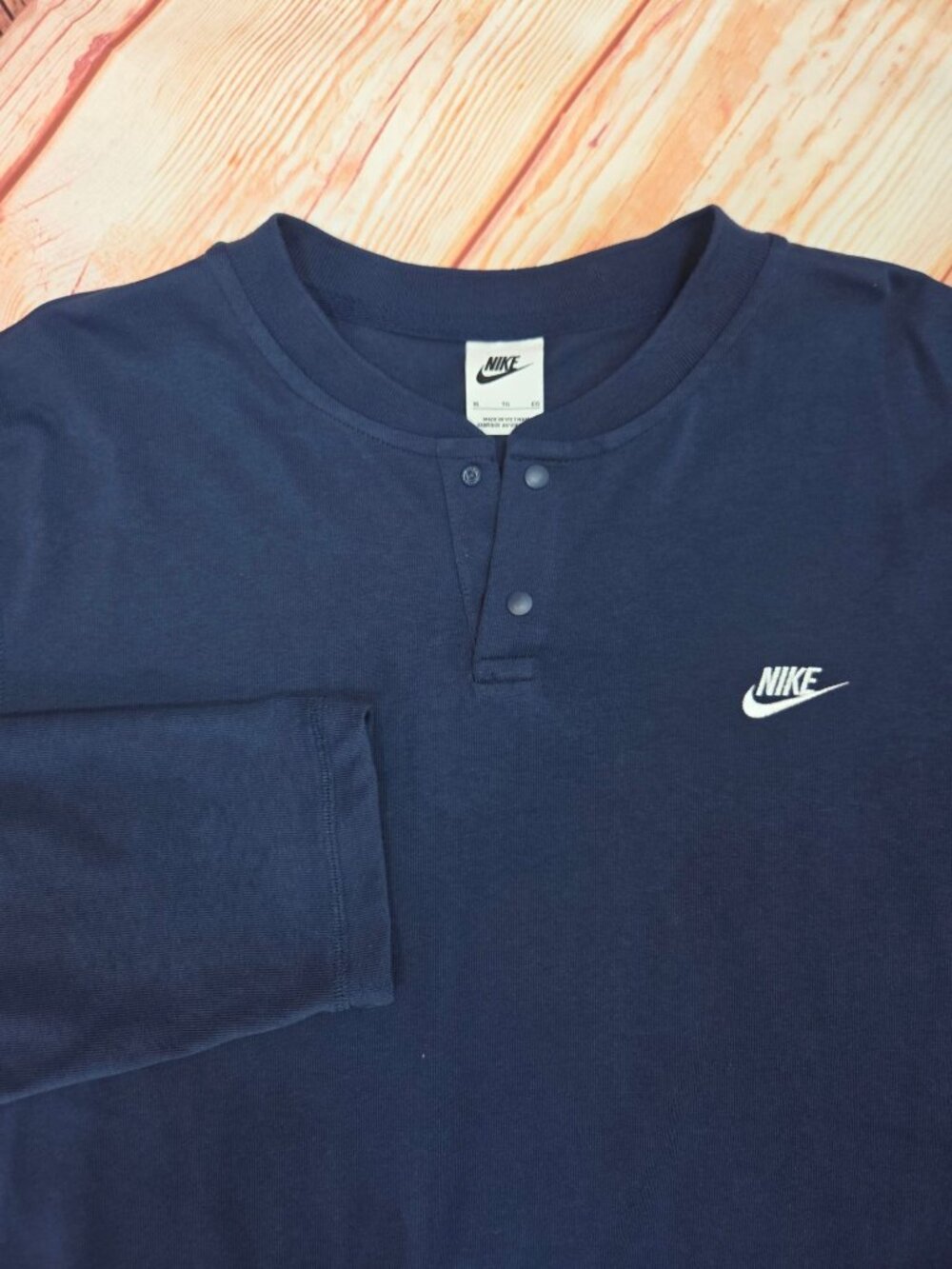 Nike Mens Navy Blue Long-Sleeve Henley Golf Shirt XL Midweight